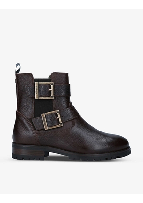 Marina buckle-detail leather ankle boots