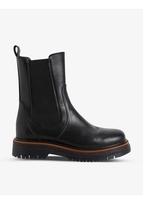 Chunky-sole leather Chelsea boots