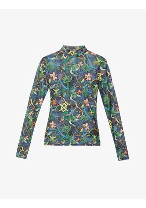 Parida floral-print stretch-woven top