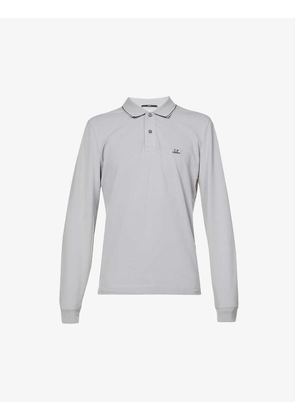 Long-sleeved cotton-piqué polo shirt