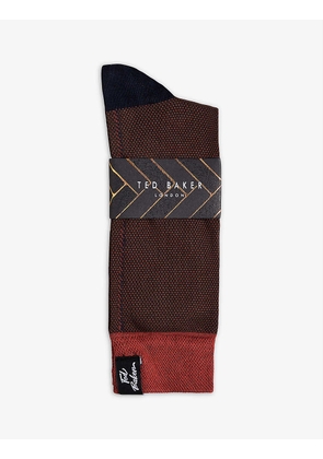 Tedtext colour-blocked stretch cotton-blend socks