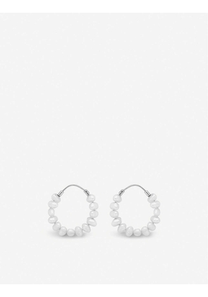 Pearl Ring sterling-silver and seed pearls hoop earrings