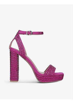 Kianni embellished platform textile heels