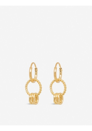 Rope multi-ring 14ct yellow gold-plated sterling-silver hoop earrings