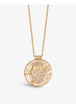 Gemini brass coin necklace