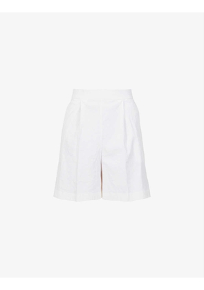 Relaxed-fit high-rise linen-blend shorts