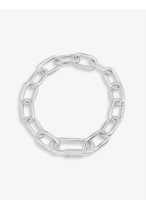 Valentine sterling silver white zirconia chain bracelet