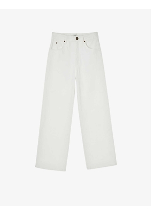 Branded-patch straight-leg organic-cotton jeans