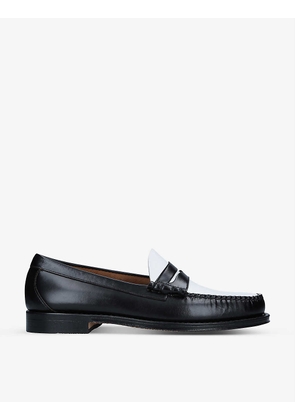 Larkin two-tone leather penny loafers