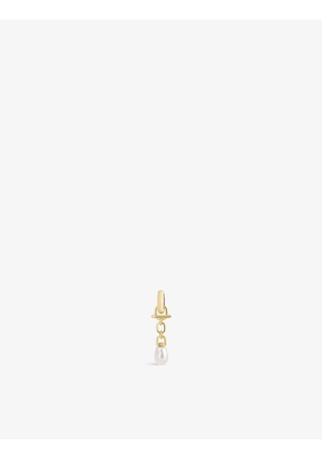 Mambo Huggie 22ct yellow gold-plated sterling silver and freshwater pearl earring