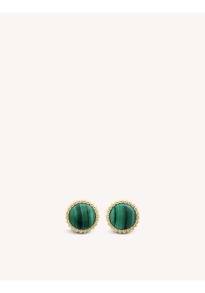 Perlée Couleurs yellow-gold and malachite earrings