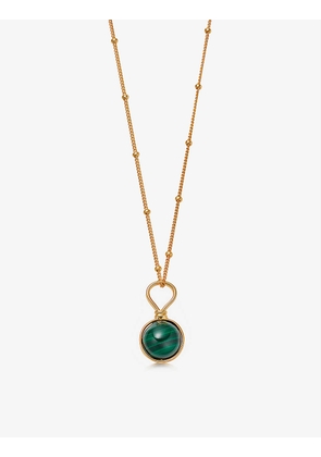 Missoma Womens Gold Malachite 18ct Yellow Gold-plated Vermeil Sterling Silver and Malachite Pendant Necklace