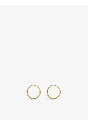 Cluster small 14ct yellow gold-plated sterling-silver hoop earrings