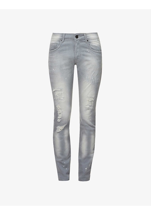 Porto ripped slim-fit stretch-denim jeans