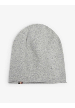 Embroidered cashmere beanie hat