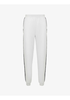 Active Icon logo-print tapered regular-fit mid-rise cotton-blend jogging bottoms