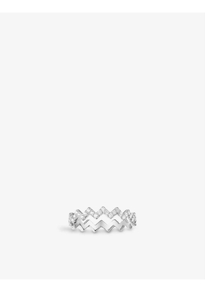 Up and Down sterling silver and zirconia ring