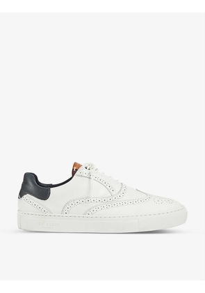 Dennton brogue-embellished leather trainers