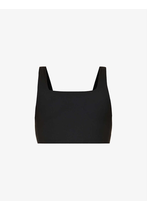 Tommy square-neck recycled polyester-blend sports bra