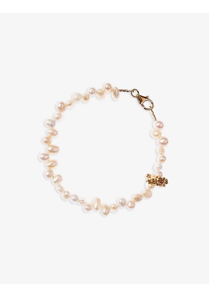 Calliope 24ct yellow gold-plated bronze and pearl bracelet