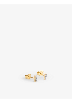 Celestial 18ct recycled gold-plated vermeil sterling-silver and cubic zirconia stud earrings