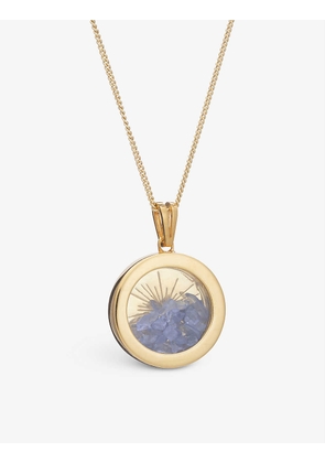 Sunburst Amulet December 22ct yellow gold-plated sterling-silver and tanzanite necklace