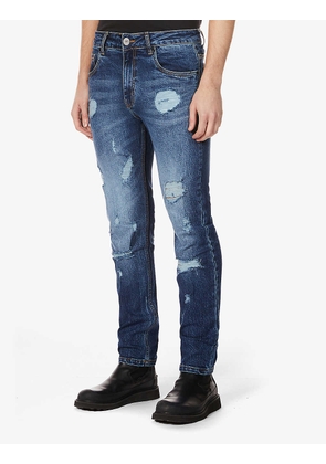 Busted slim-fit straight-leg jeans