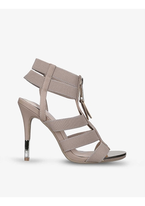 Kunning zip-detail ankle-strap heels