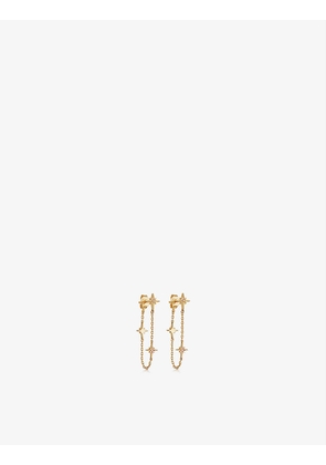 Celestial 18ct yellow gold-plated vermeil sterling silver and sapphire chain earrings