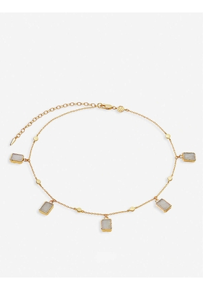 Lena 18ct yellow-gold vermeil sterling silver and rainbow moonstone choker necklace
