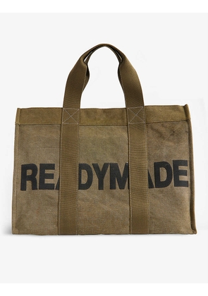 Upcycled Easy brand-embossed large upcycled-cotton tote bag