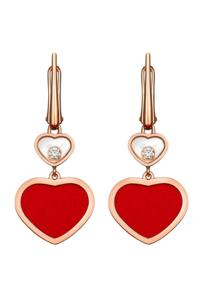 Chopard Rose Gold and Diamond Happy Hearts Earrings