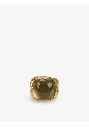 Boya 18ct gold-plated recycled sterling-silver and quartz ring