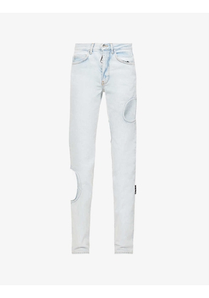 Meteor straight-leg mid-rise denim jeans