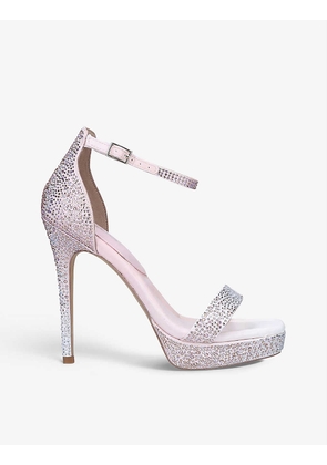 Scarlett rhinestone-embellished woven heeled sandals