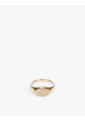 Oval 18ct yellow-gold and diamond ring
