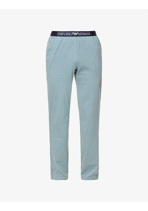 Mixed-pattern cotton-jersey pyjama trousers