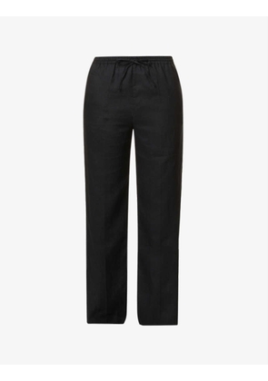 Rivello wide-leg high-rise linen trousers
