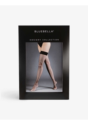 Fishnet semi-sheer stretch-woven hold-ups