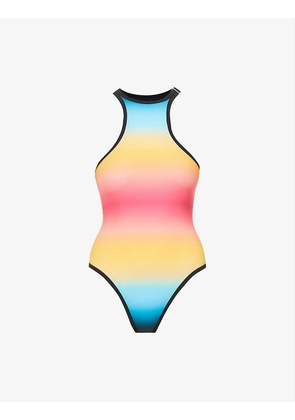 Ombre-print recycled polyester-blend swimsuit