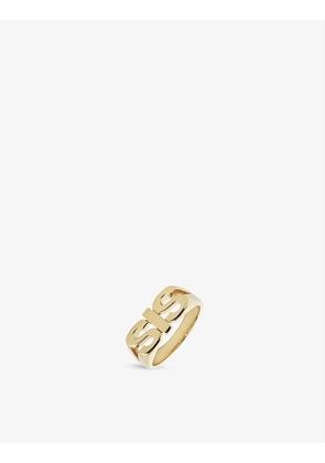 Sis 22ct yellow gold-plated sterling silver ring