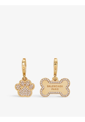 Puppy gold-toned brass earrings