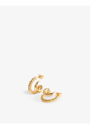 Claw Radial 18ct yellow gold-plated brass double hoop earrings