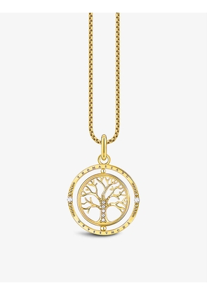 Tree of Love 18ct yellow gold-plated sterling-silver and white zirconia pendant necklace