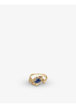 Liana 18ct yellow gold-plated recycled-silver and blue kyanite ring