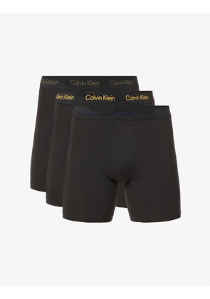Pack of three branded-waistband stretch-cotton boxer briefs