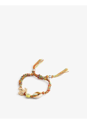 Bead-embellished woven bracelet