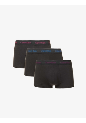 Pack of three branded low-rise stretch-cotton trunks