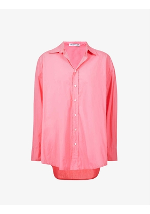 Vega longline-shirt cotton-poplin mini dress
