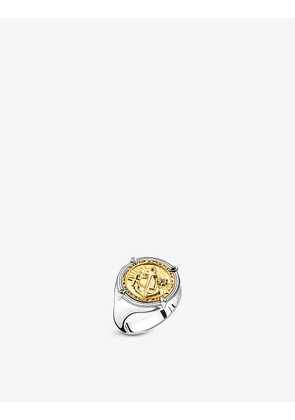 Faith, Love, Hope 18ct yellow-gold plated sterling-silver signet ring